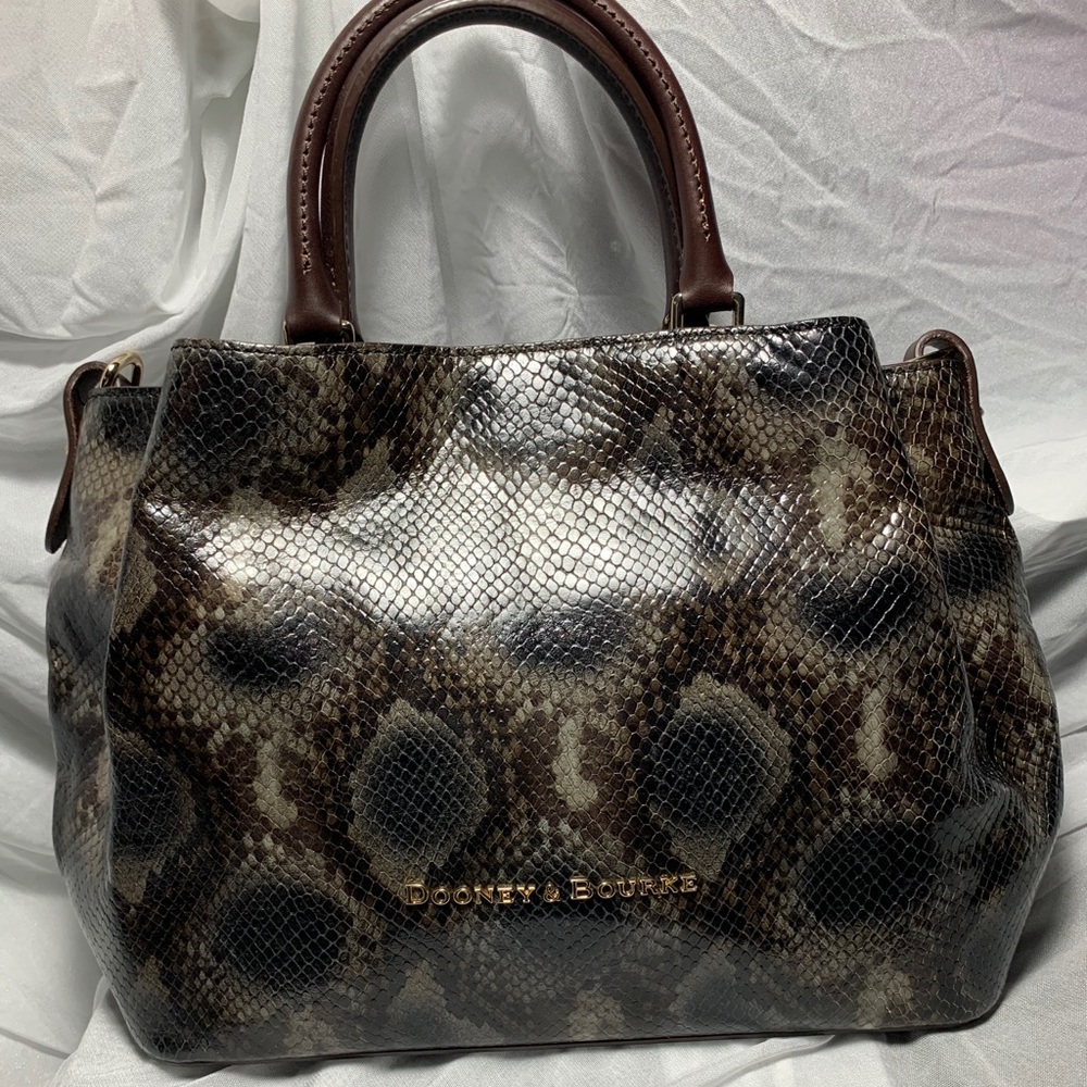 City large python-embossed Barlow D&B tote
